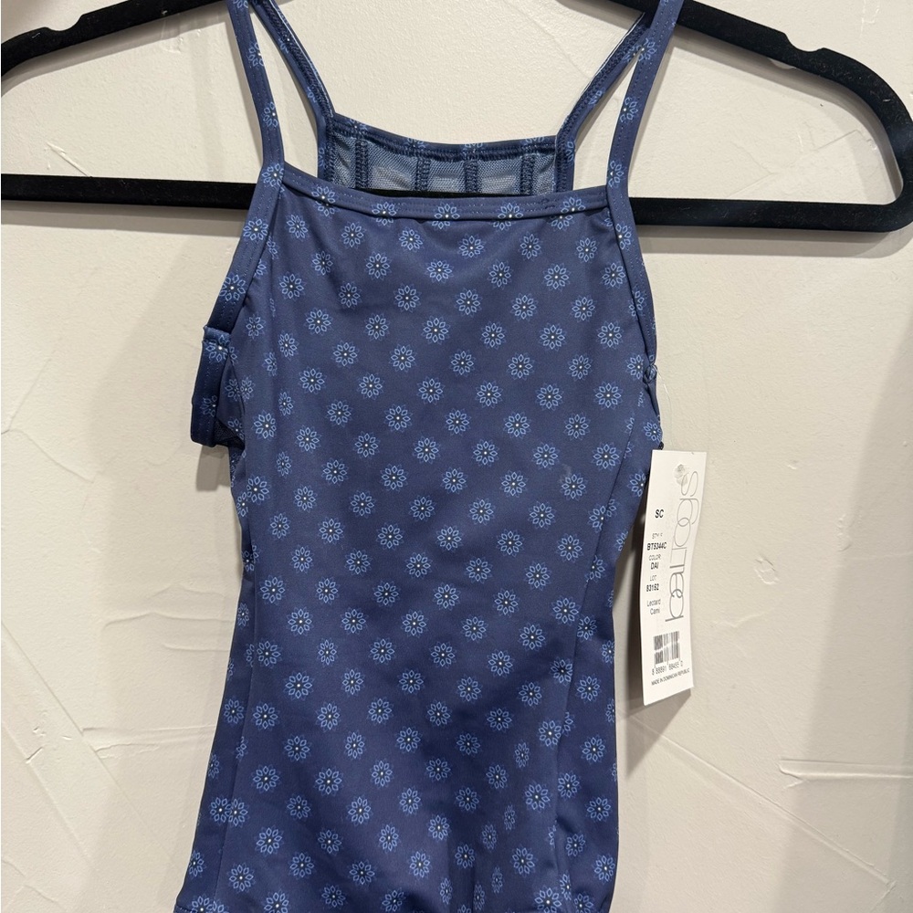 Leotard Navy Floral Small Ballet